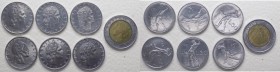 Errori e varianti di conio - Lotti - Serie Lire - Monetazione in Lire (1946-2001) Lotto composto da 7 monete - 500 Lire del 1984 con asse del rovescio...