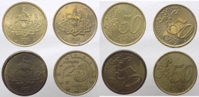 Errori e varianti di conio - Lotti - Serie Euro - Monetazione in Euro (dal 2001) Lotto composto da 4 monete da 50 Centesimi 3 del 2002 e una del "1999...
