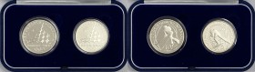Cofanetto - Serie Euro - Monetazione in Euro (dal 2001) dittico 2006 formato da due monete da 10 Euro "hokey" e 5 Euro "sci alpino" commemorativi dei ...