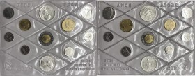 Divisionale - Serie Lire - Monetazione in Lire (1946-2001) - serie 1990 - composta da 11 valori - L 500 "Tiziano" (Ag) - L 500 (Ag) - L 500 (Ac-Ba) -L...