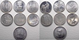 Lotti - Serie Lire - Nuova Monetazione (dal 1972) lotto composto da 7 monete - 1 da L 1000 "Brunelleschi" 1977 - 6 da L 500 (Ag) anni 1972 "Maternità"...