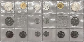 Divisionale - Serie Lire - Nuova Monetazione (dal 1972) 1975 - composta da 8 valori - L 500 (Ag) - L 100 (Ac) - L 50 (Ac) - L 20 (Ba) - L 10 (It) - L ...