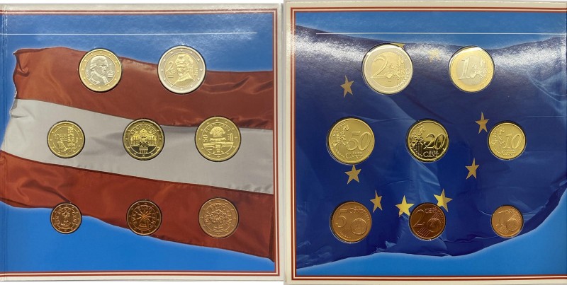 Austria - Repubblica d'Austria (dal 1955) serie 2002 - composta da 8 valori - Eu...