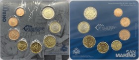 San Marino - Repubblica di San Marino - Monetazione in Euro (dal 2001) serie 2012 - composta da 8 valori - Euro 2 - Euro 1 - Cent 50 - Cent 20 - Cent ...