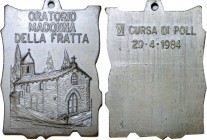 Medaglia votiva del 29-4-1984 votiva dell'Oratorio della Madonna della Fratta di San Vittore di Cesena - AE argentato - con appiccagnolo - Ø mm 50x40...