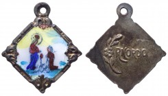 Medaglia votiva in ceramica dipinta con la rappresentazione dell'apparizione della Madonna di Fatima - con appiccagnolo - Ø mm 18

n.a.

 Worldwid...