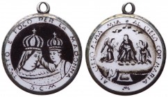 Medaglia votiva con la raffigurazione della Madonna del Fuoco con Bambino Gesù in braccio e scena di Assunzione nel rovescio - con appiccagnolo - Ø mm...