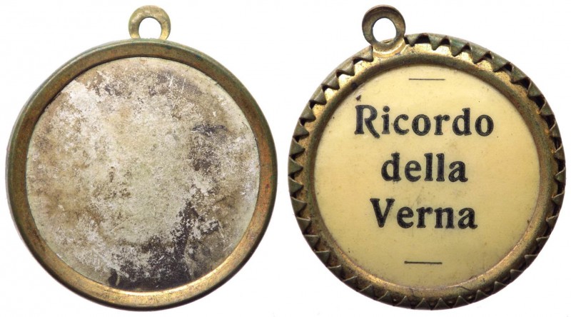 Medaglia votiva a ricordo del Santuario Francescano della Verna - con appiccagno...