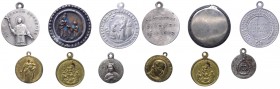Lotto composto da 6 medagliette votive - 1 con S. Carlo Borromeo - 1 con S. Francesco d'Assisi - 1 con S. Giovanni Bosco - 1 con San Jeanne Antide - 1...