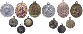 Lotto composto da 6 medagliette votive - 4 con varie raffigurazione della Vergine Maria - 1 con S. Giuseppe - 1 con Beata Maria Teresa Eustochio Verze...