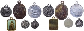 Lotto composto da 6 medagliette votive - 3 con varie raffigurazione della Vergine Maria - 1 con San Luigi Gonzaga - 1 con S. Antonio da Padova - 1 a r...