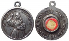 Ex indumentiis - Reliquiario di forma circolare con frammento di indumento sacro di Santa Clelia Barbieri, religiosa italiana, fondatrice della congre...