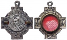 Ex indumentiis - Reliquiario a forma di croce con frammento di indumento sacro di Santa Giovanna Antida Thouret - con appiccagnolo - Ø mm 19

n.a.
...