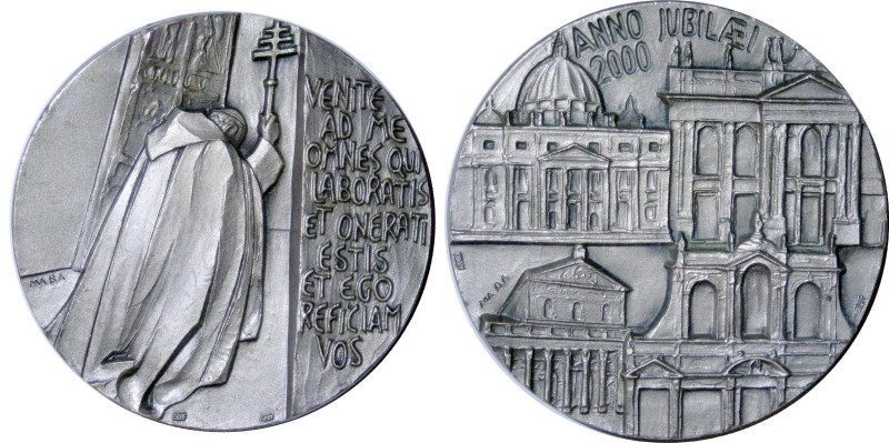 Giovanni Paolo II (Carol Wojtyła) 1978-2005 medaglia comemmorativa del Giubileo ...