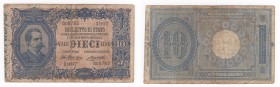 Regno d'Italia - Vittorio Emanuele III (1900-1943) - Biglietto di Stato - 10 lire tipo "effige di Umberto I" - Decreto 10-04-1915 - N° serie 1907 0205...