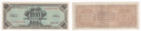 Occupazione degli Alleati in Italia (10 luglio 1943 - 2 maggio 1945) - Biglietti d'occupazione - 1000 AM lire bilingue - emissione del 1943 A - N°seri...