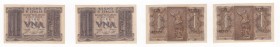 Lotti - Regno d'Italia - Vittorio Emanuele III (1900-1943) - Biglietti di Stato - lotto di 2 biglietti consecutivi da 1 lira tipo "fascio" - Decreto 1...