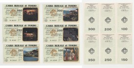 Lotti - Repubblica Italiana - Banca Rurale di Tesero (Trento) lotto figurato di mini assegni tipo "Amici del presepio" del valore di 100-150-200-250-3...