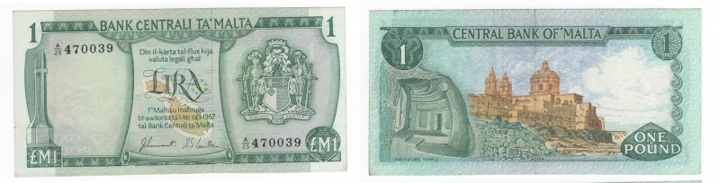 Malta - Repubblica di Malta (dal 1964) 1 lira - emissione del 1973 - N°serie A/2...