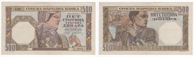 Serbia - Repubblica di Serbia (dal 1878) - 500 dinara - emissione del 1941 - N° serie F.1397 - P#27a

SPL

 Shipping only in Italy.Delivery to for...