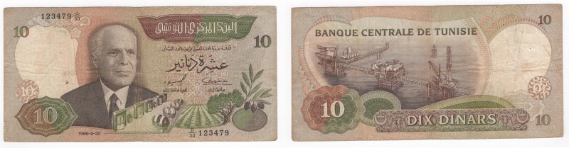 Tunisia - Repubblica Tunisina (dal 1956) 10 dinari tipo "Bourguiba"- emissione d...