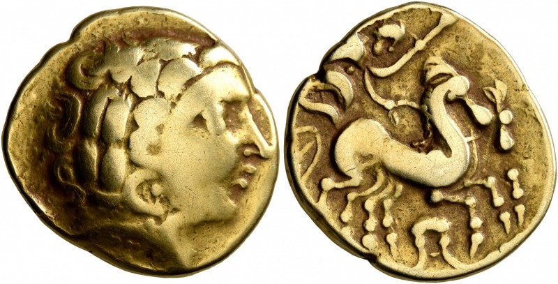 NORTHWEST GAUL. Carnutes. 3rd century BC. Stater (Gold, 20 mm, 7.36 g, 2 h), 'à ...