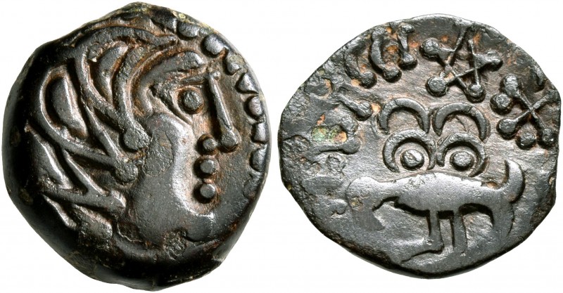 NORTHWEST GAUL. Senones. Circa 100-60 BC. AE (Bronze, 15 mm, 2.61 g, 10 h). Celt...