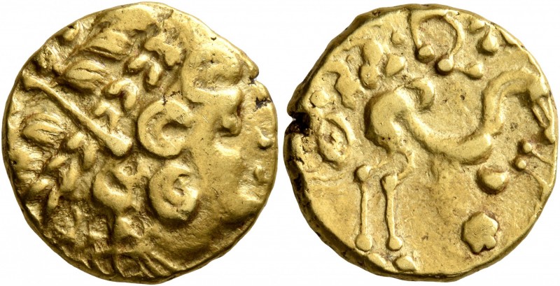 NORTHEAST GAUL. Ambiani. Late 2nd to mid 1st century BC. Stater (Gold, 17 mm, 7....