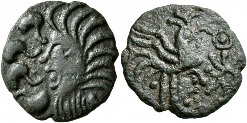 NORTHEAST GAUL. Bellovaci. Circa 60-30/25 BC. AE (Bronze, 17 mm, 2.37 g, 2 h). S...