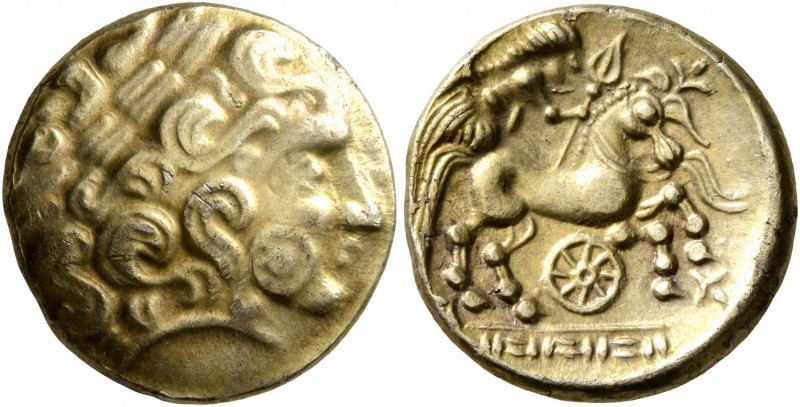 NORTHEAST GAUL. Caleti. 2nd century BC. Half Stater (Electrum, 15 mm, 3.26 g, 7 ...