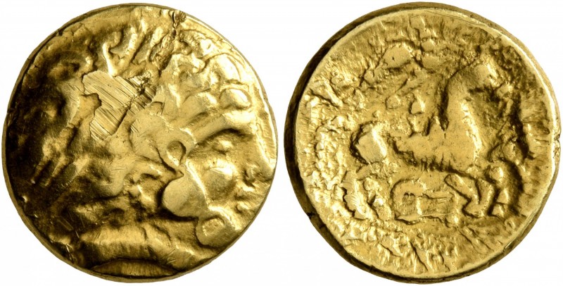 NORTHEAST GAUL. Caleti. 2nd century BC. Half Stater (Gold, 15 mm, 4.02 g, 7 h), ...