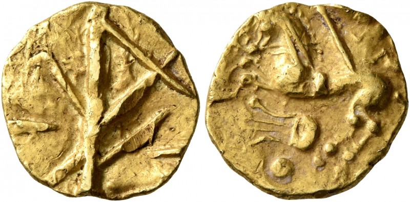 NORTHEAST GAUL. Nervii. 2nd century BC. Quarter Stater (Gold, 13 mm, 1.94 g, 7 h...
