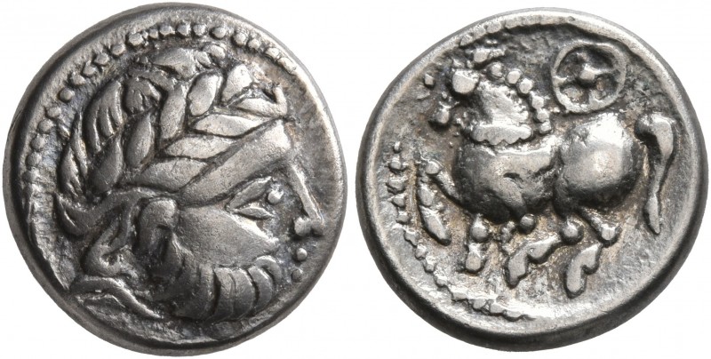 MIDDLE DANUBE. Uncertain tribe. 2nd-1st centuries BC. Drachm (Silver, 13 mm, 2.6...