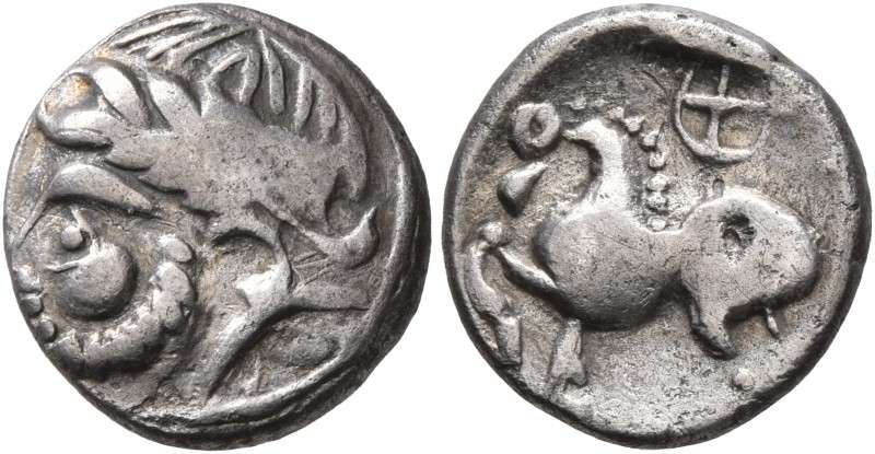 MIDDLE DANUBE. Uncertain tribe. 2nd-1st centuries BC. Drachm (Silver, 13 mm, 1.7...