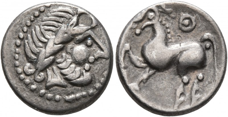 MIDDLE DANUBE. Uncertain tribe. 2nd-1st centuries BC. Drachm (Silver, 15 mm, 2.3...