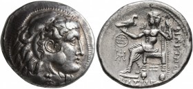 LOWER DANUBE. Uncertain tribe. Circa 2nd century BC. Tetradrachm (Silver, 27 mm, 16.55 g, 7 h), imitating Philip III of Macedon. Head of Herakles to r...