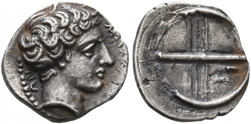GAUL. Massalia. Circa 410-380 BC. Obol (Silver, 10 mm, 0.72 g). MAΣ[ΣAΛIΩT]-ΩN H...