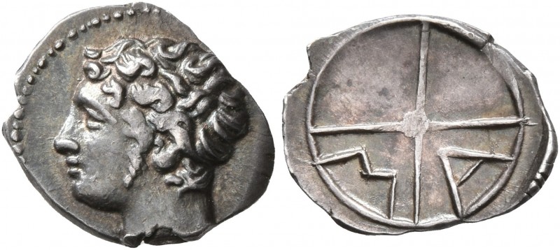 GAUL. Massalia. Circa 310-250 BC. Obol (Silver, 12 mm, 0.61 g, 5 h). Bare head o...