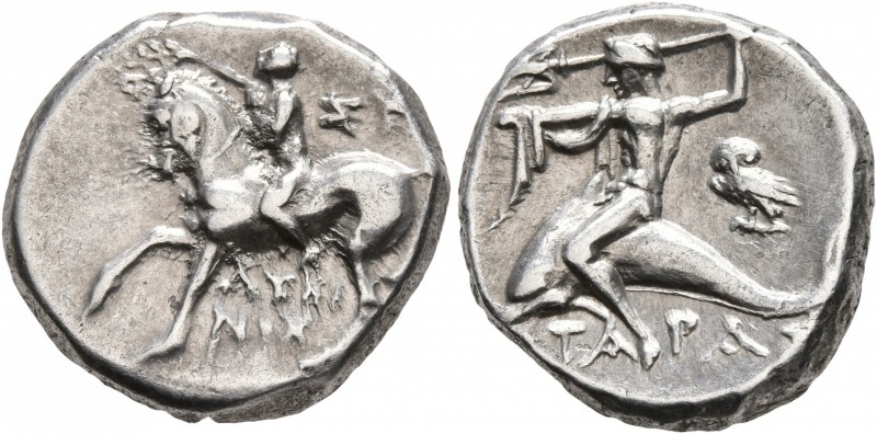 CALABRIA. Tarentum. Circa 272-240 BC. Didrachm or Nomos (Silver, 18 mm, 6.52 g, ...