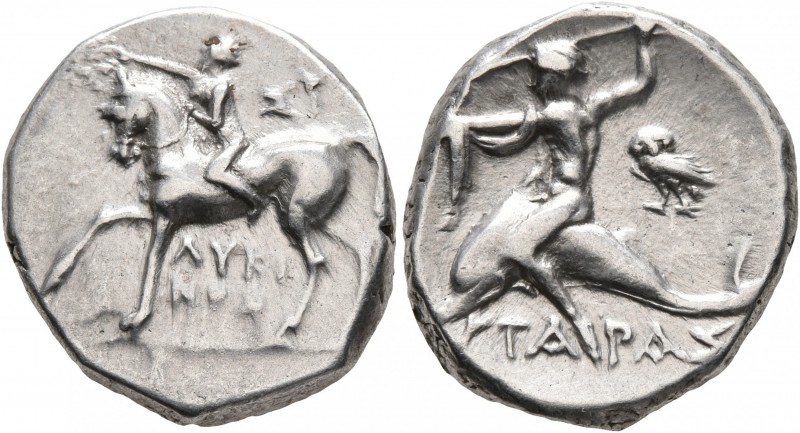 CALABRIA. Tarentum. Circa 272-240 BC. Didrachm or Nomos (Silver, 19 mm, 6.52 g, ...