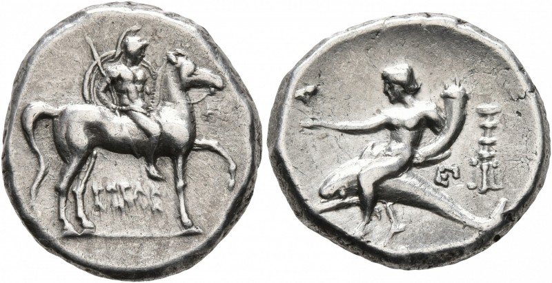 CALABRIA. Tarentum. Circa 272-240 BC. Didrachm or Nomos (Silver, 20 mm, 6.52 g, ...