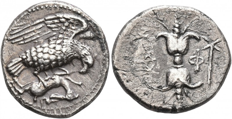 BRUTTIUM. Lokroi Epizephyrioi. Circa 400-350 BC. Didrachm or Nomos (Silver, 21 m...