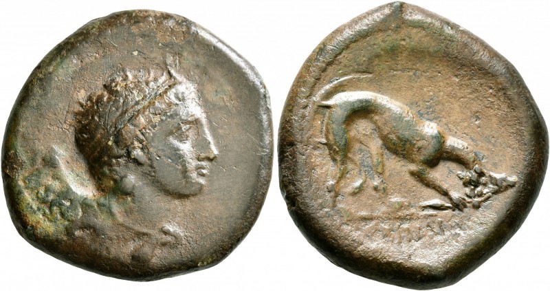 SICILY. Agyrion. Circa 339/8-317 BC. Hemilitron (Bronze, 28 mm, 15.00 g, 4 h). H...