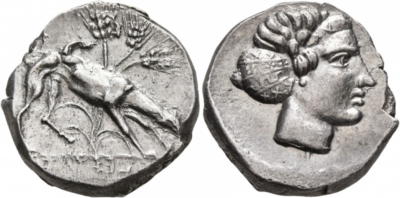 SICILY. Segesta. Circa 412/0-400 BC. Didrachm (Silver, 20 mm, 8.57 g, 12 h). ΣEL...