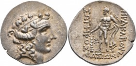 ISLANDS OFF THRACE, Thasos. Circa 148-90/80 BC. Tetradrachm (Silver, 32 mm, 16.44 g, 1 h). Head of youthful Dionysos to right, wearing tainia and wrea...