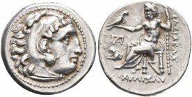 KINGS OF THRACE. Lysimachos, 305-281 BC. Drachm (Silver, 19 mm, 4.28 g, 7 h), in the types of Alexander III. Lampsakos, circa 299/8-297/6. Head of Her...