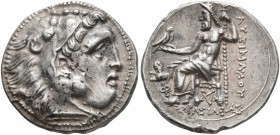 KINGS OF THRACE. Lysimachos, 305-281 BC. Drachm (Silver, 17 mm, 4.19 g, 1 h), in the types of Alexander III. Kolophon, circa 299/8-297/6 BC. Head of H...