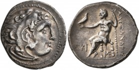 KINGS OF MACEDON. Alexander III ‘the Great’, 336-323 BC. Drachm (Silver, 19 mm, 3.87 g, 5 h), Lampsakos, struck under Antigonos I Monophthalmos, circa...