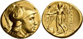 KINGS OF MACEDON. Alexander III ‘the Great’, 336-323 BC. Stater (Gold, 18 mm, 8.54 g, 1 h), Abydos, struck under Antigonos I Monophthalmos, circa 310-...