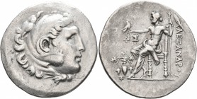 KINGS OF MACEDON. Alexander III ‘the Great’, 336-323 BC. Tetradrachm (Silver, 34 mm, 16.50 g, 12 h), Temnos, circa 188-170. Head of Herakles to right,...